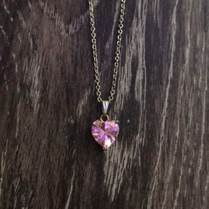 Pink sapphire heart necklace